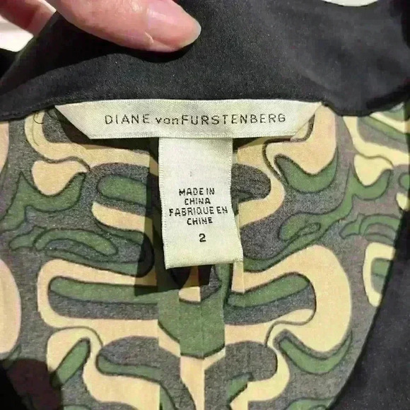 Vintage Diane Von Furstenberg Steffi Chain Link Silk Evening Empire Dress Size 2 - Picture 3 of 16